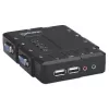 Manhattan KVM Switch Compact 4-Port, 4x USB-A, kaablid kaasas, helitugi, juhtige 4 arvutit ühe arvuti/hiire/ekraaniga, must, eluaegne garantii, karbis