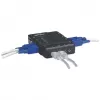 Manhattan KVM Switch Compact 4-Port, 4x USB-A, kaablid kaasas, helitugi, juhtige 4 arvutit ühe arvuti/hiire/ekraaniga, must, eluaegne garantii, karbis