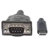 Manhattan USB-C jadaadapter, isane-isanele, USB-C jada-/RS232/COM/DB9 port, Prolific PL-2303RA kiip, kaabel 45 cm, hõbedane/must, polükott