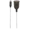 Manhattan USB-C jadaadapter, isane-isanele, USB-C jada-/RS232/COM/DB9 port, Prolific PL-2303RA kiip, kaabel 45 cm, hõbedane/must, polükott