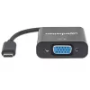 Manhattan USB-C VGA-pistikupesaga muundurkaabel, 1080p@60Hz, must, 8cm, isane-emane, eluaegne garantii, samaväärne mudel CDP2HD