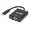 Manhattan USB-C VGA-pistikupesaga muundurkaabel, 1080p@60Hz, must, 8cm, isane-emane, eluaegne garantii, samaväärne mudel CDP2HD