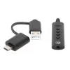 Manhattan USB-C ja USB-A 3,5 mm stereoheliadapteri kaabel, 2-ühes, isane emasele, kaabel 1 m, toetab peakomplekti mikrofoni ja helifunktsiooni, CTIA standard, helitugevuse ja vaigistuse juhtimine, must