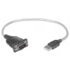 Manhattan USB-A jadaühenduse muundurikaabel, 45 cm, isane-isanele, jada/RS232/COM/DB9, Prolific PL-2303RA kiip, must/hõbedane kaabel, kolmeaastane garantii, samaväärne ICUSB232V2-ga