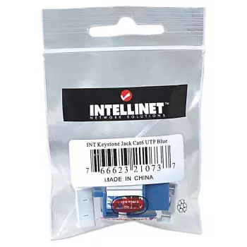 Intellinet Keystone Jack, Cat6, UTP, Punch-down, sinine, lame, sinine, RJ-45, emane, 22/26, Cat6