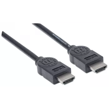 Manhattan HDMI 4K@30Hz kaabel, 1,8 m, sobib KÕIGIKS 1080p/HD ja enamikuks 4K kasutusteks (kontrollige oma süsteemi 4K spetsifikatsiooni, et olla kindel), Isane-Isane, Must, Ultra HD 4k x 2k, Eluaegne garantii, Kiire, Ekvivalentne HDMM6-le