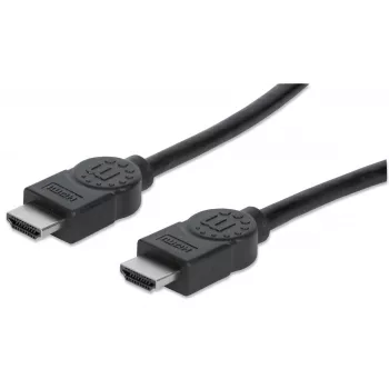 Manhattan HDMI 4K@30Hz kaabel Ethernetiga, 1m, sobib KÕIGIKS 1080p/HD ja enamikuks 4K rakendusteks (kontrollige oma süsteemi 4K spetsifikatsiooni, et olla kindel), Isane-Isane, Must, Ultra HD 4k x 2k, Eluaegne garantii, Kiire, Vastab HDMM1MHS-le