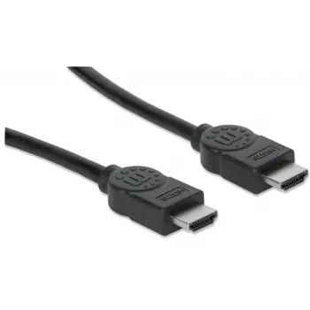 Manhattan HDMI 4K@30Hz kaabel Ethernetiga, 1m, sobib KÕIGIKS 1080p/HD ja enamikuks 4K rakendusteks (kontrollige oma süsteemi 4K spetsifikatsiooni, et olla kindel), Isane-Isane, Must, Ultra HD 4k x 2k, Eluaegne garantii, Kiire, Vastab HDMM1MHS-le