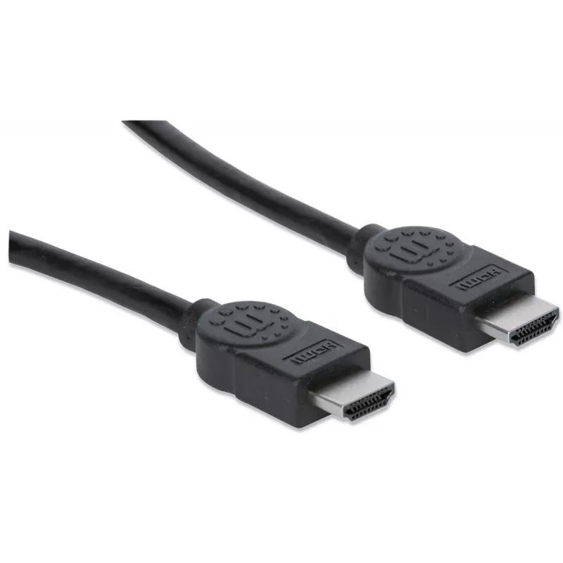 Manhattan HDMI 4K@30Hz kaabel Ethernetiga, 1m, sobib KÕIGIKS 1080p/HD ja enamikuks 4K rakendusteks (kontrollige oma süsteemi 4K spetsifikatsiooni, et olla kindel), Isane-Isane, Must, Ultra HD 4k x 2k, Eluaegne garantii, Kiire, Vastab HDMM1MHS-le
