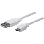 Manhattan USB-A - Micro-USB kaabel, 1,8 m, isane-isane, 480 Mbit/s (USB 2.0), Hi-Speed USB, valge, eluaegne garantii