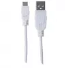 Manhattan USB-A - Micro-USB kaabel, 1,8 m, isane-isane, 480 Mbit/s (USB 2.0), Hi-Speed USB, valge, eluaegne garantii