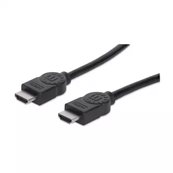 Manhattan HDMI-kaabel Ethernetiga, 1080p@60Hz (High Speed), 7,5 m, isane-isane, must, täielikult varjestatud, kullatud kontaktidega, eluaegne garantii