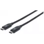 Manhattan USB-C–USB-C kaabel, 1 m, isane–isane, must, 10 Gbps (USB 3.2 Gen2 ehk USB 3.1), 3 A (kiirlaadimine), SuperSpeed+ USB, eluaegne garantii, samaväärne tootega USB31CC1M