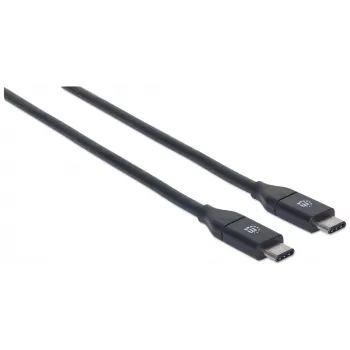 Manhattan USB-C–USB-C kaabel, 1 m, isane–isane, must, 10 Gbps (USB 3.2 Gen2 ehk USB 3.1), 3 A (kiirlaadimine), SuperSpeed+ USB, eluaegne garantii, samaväärne tootega USB31CC1M