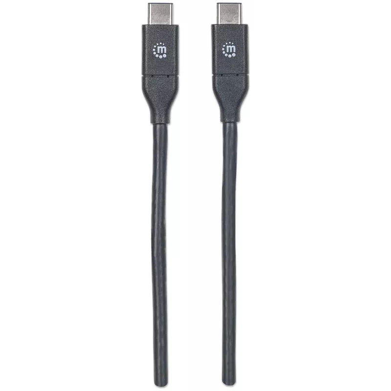 Manhattan USB-C–USB-C kaabel, 1 m, isane–isane, must, 10 Gbps (USB 3.2 Gen2 ehk USB 3.1), 3 A (kiirlaadimine), SuperSpeed+ USB, eluaegne garantii, samaväärne tootega USB31CC1M