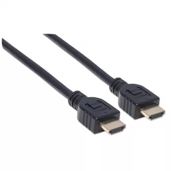 Manhattan HDMI 4K@60Hz kaabel Ethernetiga - CL3 reitinguga, 5m, sobib seina paigaldamiseks, kõikidele 4K ja 1080p/HD kasutustele - täiendamiseks või tuleviku tarbeks, pistik-pistik, must, Ultra HD 4k x 2k, eluaegne garantii, ülikiire