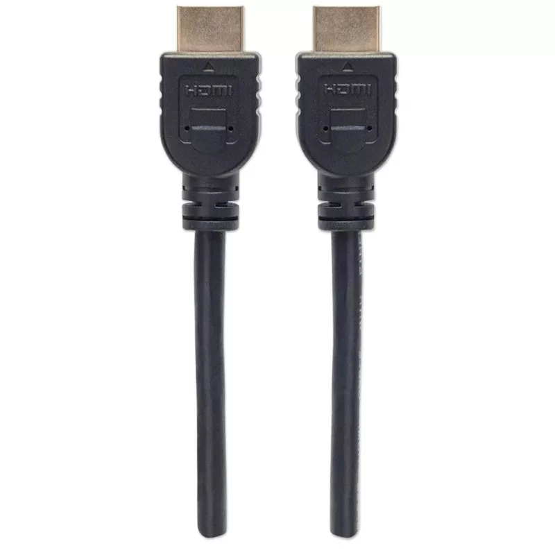 Manhattan HDMI 4K@60Hz kaabel Ethernetiga - CL3 reitinguga, 5m, sobib seina paigaldamiseks, kõikidele 4K ja 1080p/HD kasutustele - täiendamiseks või tuleviku tarbeks, pistik-pistik, must, Ultra HD 4k x 2k, eluaegne garantii, ülikiire