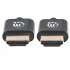 Manhattan HDMI-kaabel Ethernetiga (ülipaksus), 4K@60Hz (Premium High Speed), 1m, isane-isanele, must, Ultra HD 4k x 2k, täielikult varjestatud, kullatud kontaktid, eluaegne garantii
