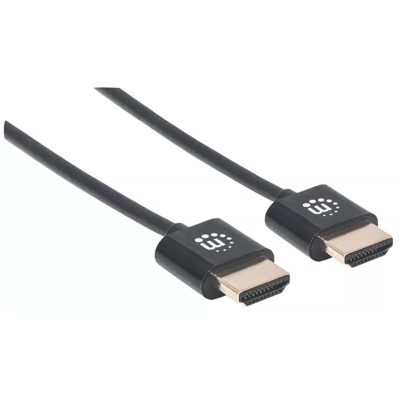 Manhattan HDMI-kaabel Ethernetiga (üliohuke), 4K@60Hz (Premium High Speed), 1,8 m, isane-isane, must, Ultra HD 4k x 2k, täielikult varjestatud, kullatud kontaktid, eluaegne garantii