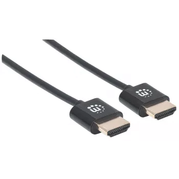 Manhattan HDMI-kaabel Ethernetiga (ülipaks), 4K@60Hz (Premium High Speed), 3 m, isane-isasele, must, Ultra HD 4k x 2k, täielikult varjestatud, kullatud kontaktid, eluaegne garantii