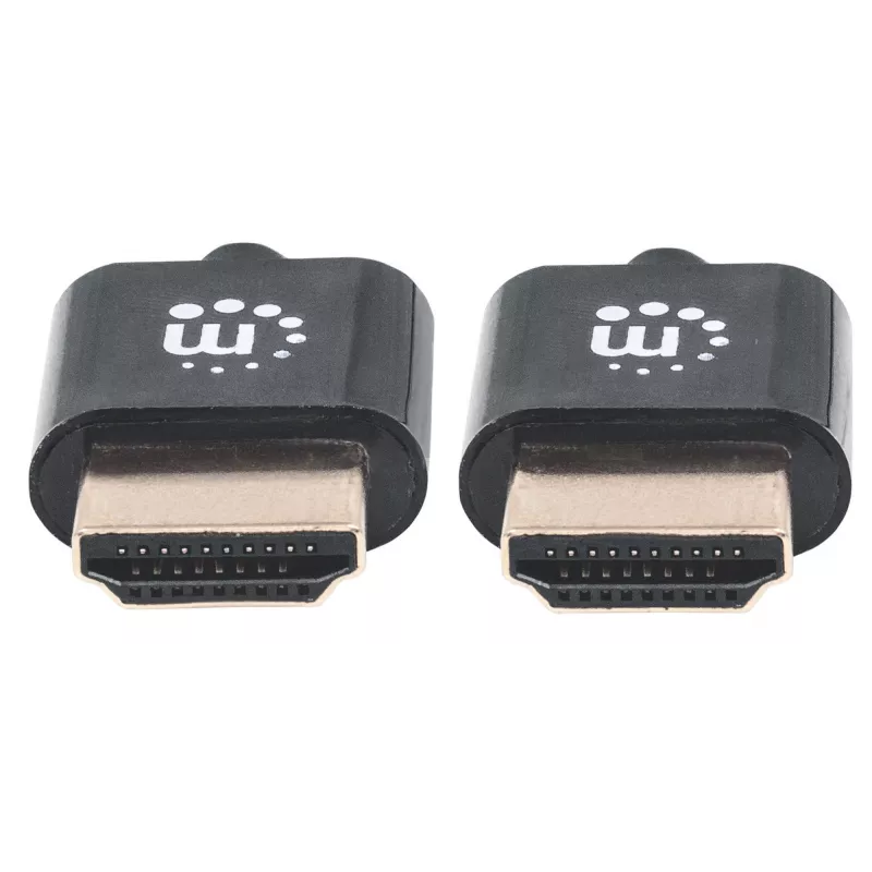 Manhattan HDMI-kaabel Ethernetiga (ülipaks), 4K@60Hz (Premium High Speed), 3 m, isane-isasele, must, Ultra HD 4k x 2k, täielikult varjestatud, kullatud kontaktid, eluaegne garantii