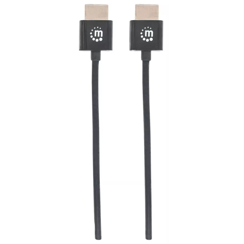 Manhattan HDMI-kaabel Ethernetiga (ülipaks), 4K@60Hz (Premium High Speed), 3 m, isane-isasele, must, Ultra HD 4k x 2k, täielikult varjestatud, kullatud kontaktid, eluaegne garantii