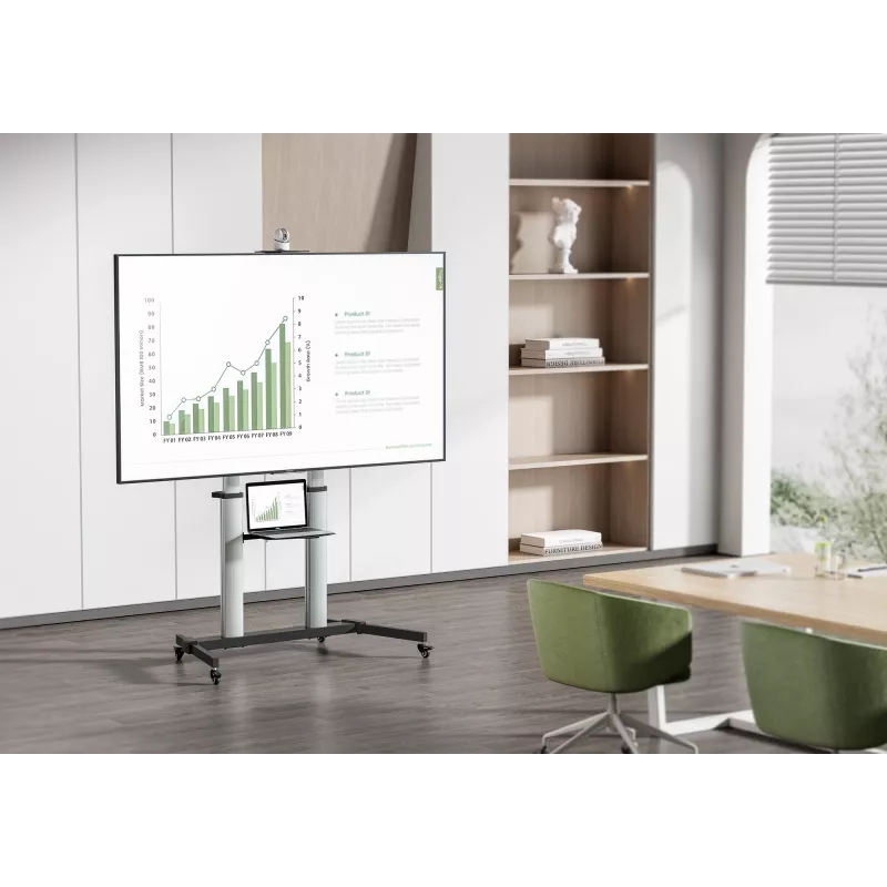 Manhattan Trolley Mount Stand for TV & Monitors, For screens: 37 inch to 100 inch,VESA compatibility:all between 200x200 to 1000x600mm -check the dimensions of the four mounting holes on back of screen to ensure it fits,Max 80kg,Height adjustable 1200 to 1600mm,LFD,Bracket