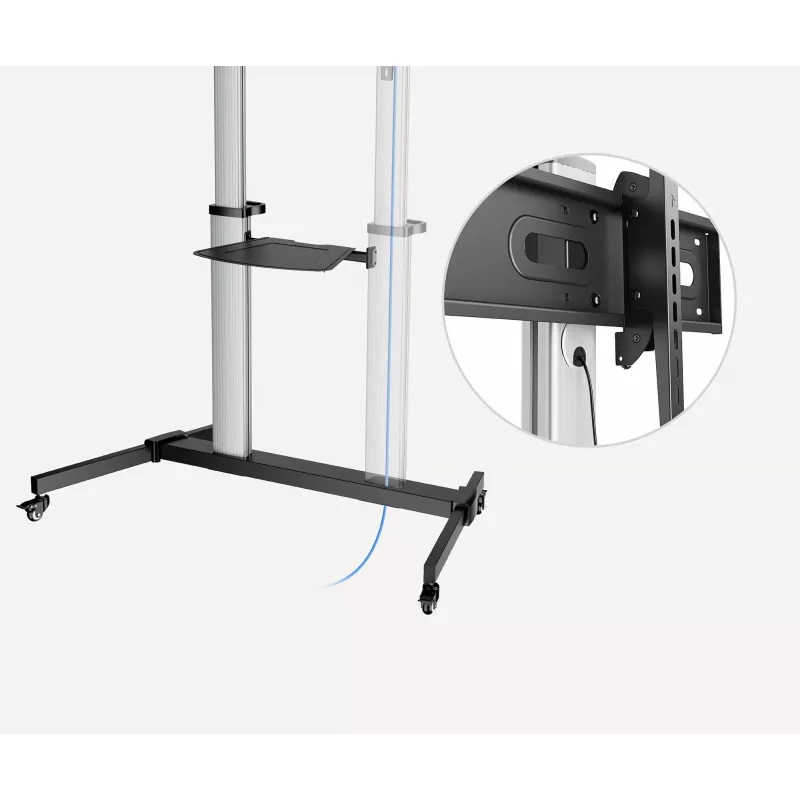 Manhattan Trolley Mount Stand for TV & Monitors, For screens: 37 inch to 100 inch,VESA compatibility:all between 200x200 to 1000x600mm -check the dimensions of the four mounting holes on back of screen to ensure it fits,Max 80kg,Height adjustable 1200 to 1600mm,LFD,Bracket