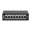 Intellinet patch-paneel, Cat6a, FTP, 8-pordiga, lauaarvuti, varjestatud, 90° ülalt sisenevad löökplokid, must