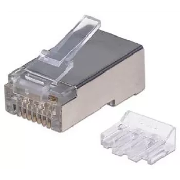 Intellinet RJ45 modulaarpistikud Pro Line, Cat6A, STP, 3-kontaktne, massiiv- ja keerukaablile, 50 µ kullatud kontaktid, 70 tk pakendis