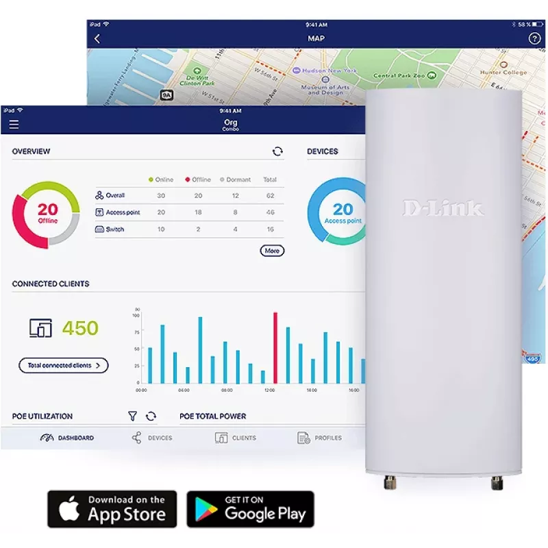 D-Link Wireless AC1300 Wave 2 välistingimustes kasutatav pilvhaldusega pääsupunkt