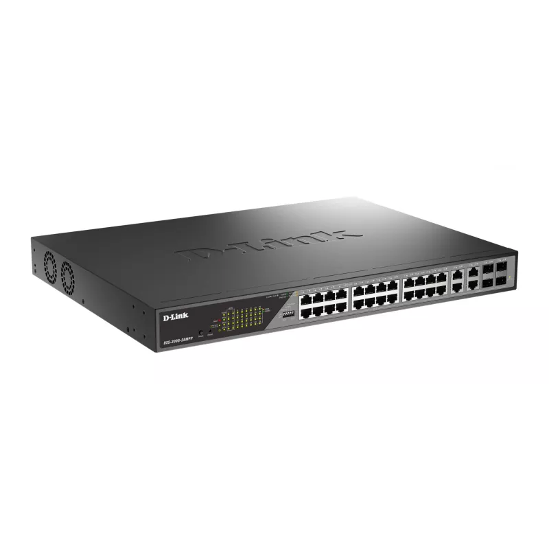 D-Link DSS-200G-28MPP võrgulüliti hallatav L2 Gigabit Ethernet (10/100/1000) Power over Ethernet (PoE) 1U Hall