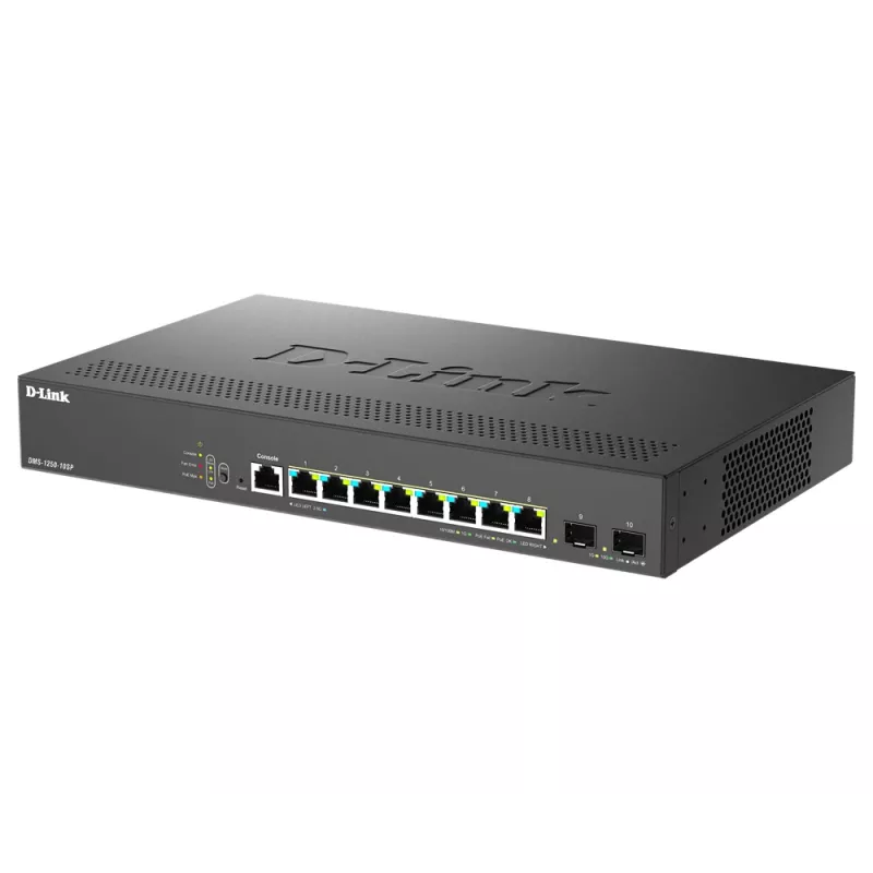 D-Link DMS-1250-10SP/E võrgukommutaator Hallatav 2.5G Ethernet (100/1000/2500) Power over Ethernet (PoE) Must