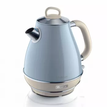 Ariete 2869 Vintage elektriline veekeetja, roostevaba teras, 1,7 L, automaatne väljalülitus, 2000 W, vee, tee ja taimsete jookide jaoks, pastellsinine