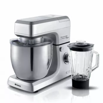 Ariete 1598 Gourmet Professional 7L Metal - planetaarsegisti koos blenderiga - roostevabast terasest kauss - 7 L - klaaskann - 1200 W - 6 kiirust