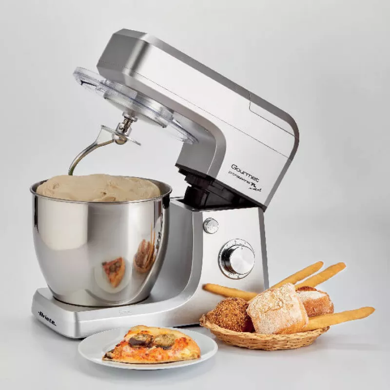 Ariete 1598 Gourmet Professional 7L Metal - planetaarsegisti koos blenderiga - roostevabast terasest kauss - 7 L - klaaskann - 1200 W - 6 kiirust