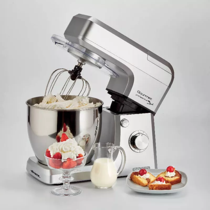 Ariete 1598 Gourmet Professional 7L Metal - planetaarsegisti koos blenderiga - roostevabast terasest kauss - 7 L - klaaskann - 1200 W - 6 kiirust