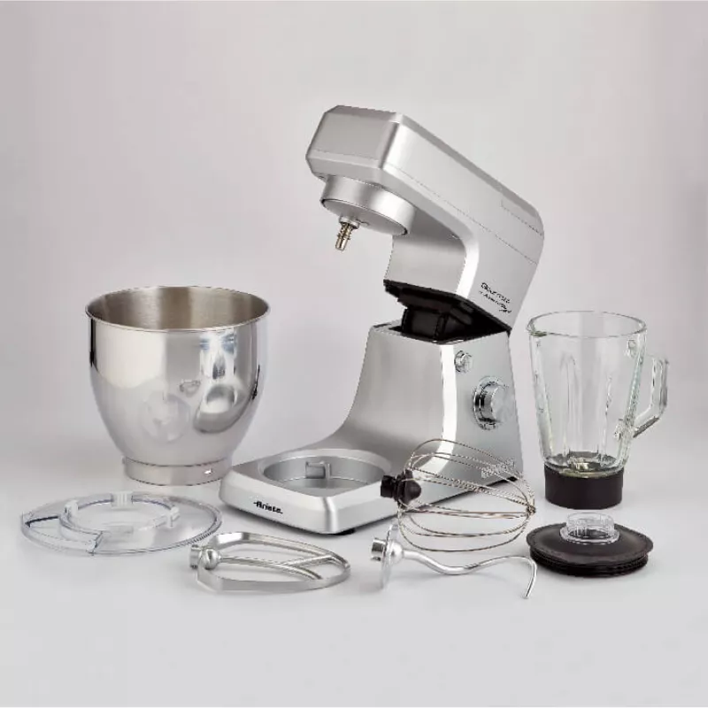 Ariete 1598 Gourmet Professional 7L Metal - planetaarsegisti koos blenderiga - roostevabast terasest kauss - 7 L - klaaskann - 1200 W - 6 kiirust