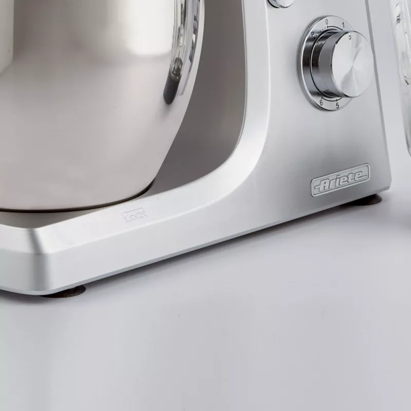 Ariete 1598 Gourmet Professional 7L Metal - planetaarsegisti koos blenderiga - roostevabast terasest kauss - 7 L - klaaskann - 1200 W - 6 kiirust