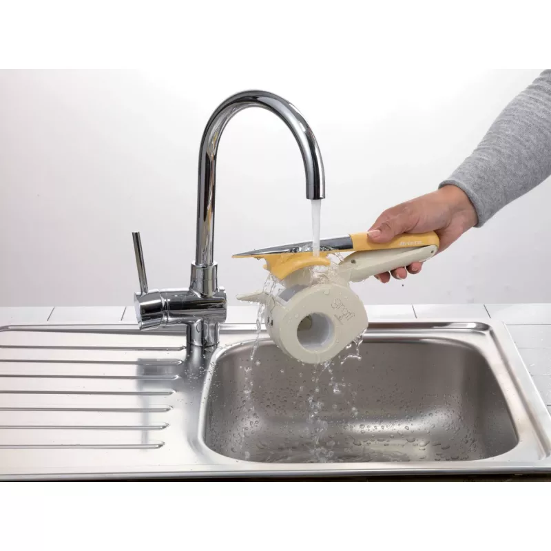 Ariete 457 Gratì Waterproof - Veekindel elektriline riiv - Juhtmevaba - Pestav voolava vee all - 2 roostevaba terasest rulli - Valge ja kollane
