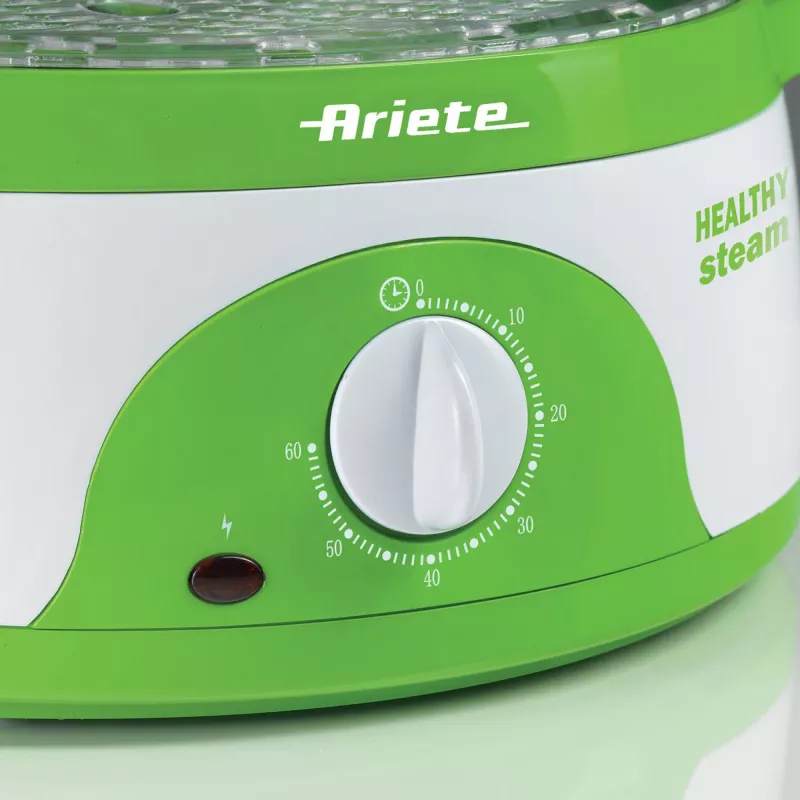 Ariete 911 Healthy Steam - elektriauruti - 3 korvi - riisianum - taimer 60 min - 800 vatti - 9 liitrit - valge ja roheline