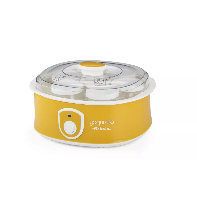 Ariete 617 Yogurella - elektriline jogurtimasin - 7 klaaspurki - 1,3 kg omatehtud jogurtit - 20 W - valge ja kollane