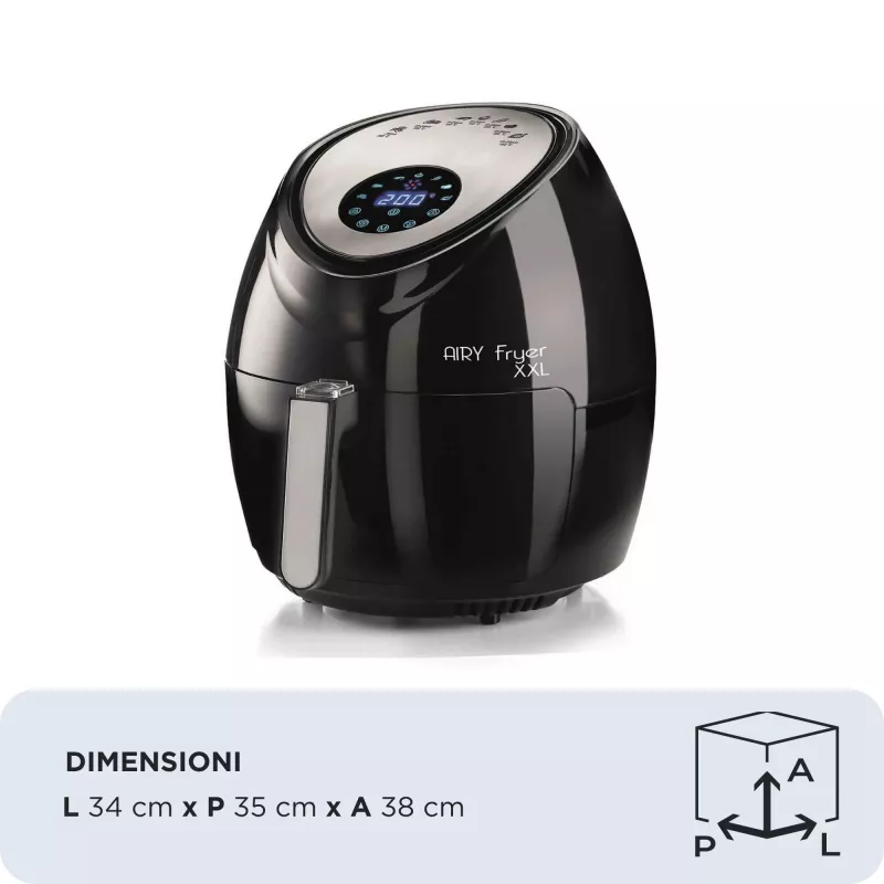 Ariete 4618 Airy Fryer XXL - Air Fryer - Fry 2.5 kg of French Fries - 7 Liters - Cooking Without Oil and Fat - 1800 Watt - Must