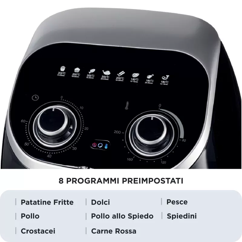Ariete 4619 Airy Fryer Oven - õhufritüür ja elektriahi koos rotisseriiga - pöörlev korv - kuivati - 2000 W - 11 liitrit - teras