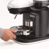 Ariete 1318 Moderna espressomasin integreeritud kohviveskiga, kohviubadele ja jahvatatud kohvile, piimavahustaja cappuccino valmistamiseks, 1 ja 2 tassi filter, 1080 W, 800 ml, valge