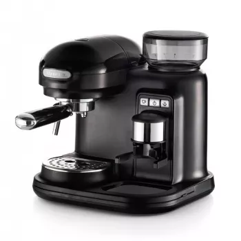 Ariete 1318 Moderna espressomasin integreeritud kohviveskiga, kohviubadele ja jahvatatud kohvile, piimavahustajaga cappuccino valmistaja, 1 ja 2 tassi filter, 1080 W, 800 ml, must
