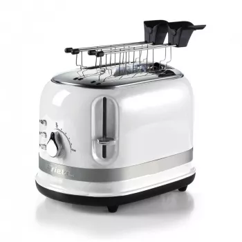 Ariete 149 Modern valge röster tangidega 2 saiaviilu, võileiva või röstsaia jaoks – 6 röstimisastet – Sulatus – Modern seeria – Valge