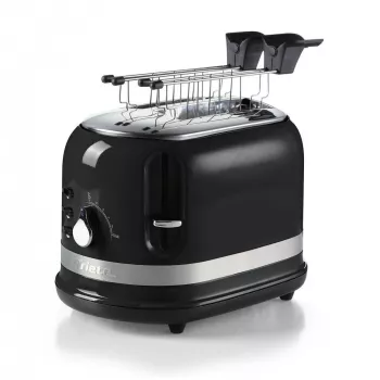 Ariete 149 Modern valge röster tangidega 2 viilu jaoks, võileiva- või röstsaiavalmistaja - 6 pruunistusastet - Sulatus - Modern liin - Must