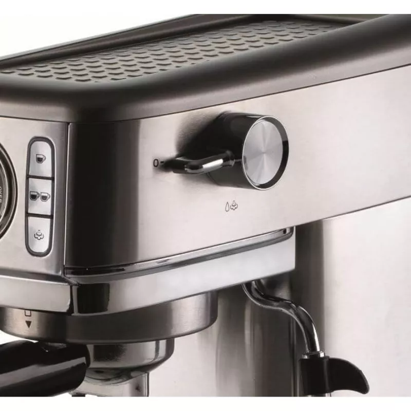 Ariete 1381 kohvimasin manomeetriga, ühildub jahvatatud kohvi ja ESE padjakestega, 1300 W, 1,1 l mahutavus, 15 bar rõhk, ½ tassi filter, Cappuccino seade, hõbedane