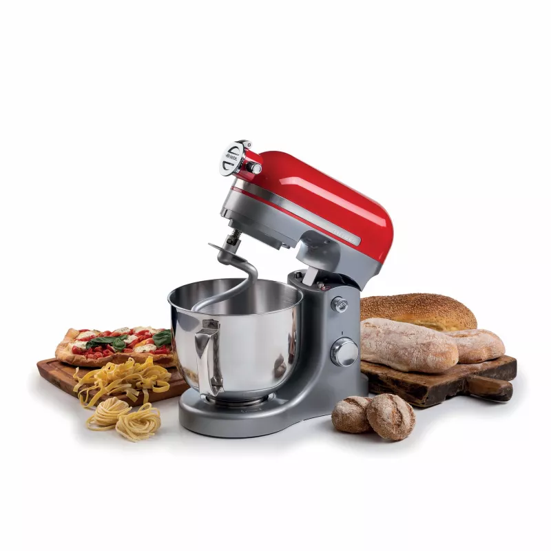 Ariete Moderna Red Mixer, köögikombain, Punane, Vahustamine, Sõtkumine, Segamine, 5,5 L, Pöörlev, Alumiinium